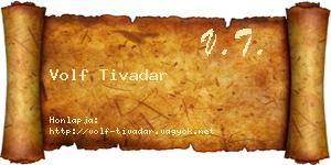 Volf Tivadar névjegykártya